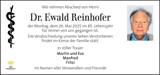 Traueranzeige von Ewald Reinhofer von Kleine Zeitung