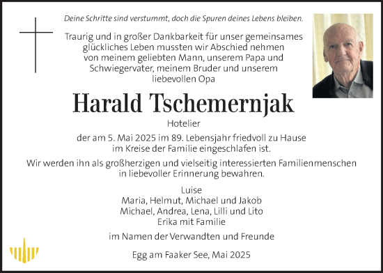 Traueranzeige von Harald Tschemernjak von Kleine Zeitung