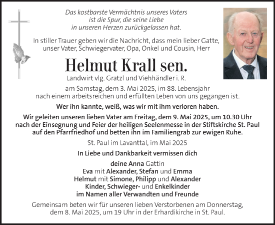 Traueranzeige von Helmut Krall von Kleine Zeitung