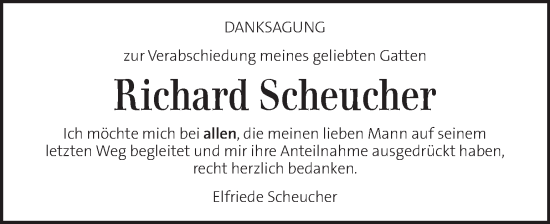Traueranzeige von Richard Scheucher von Kleine Zeitung