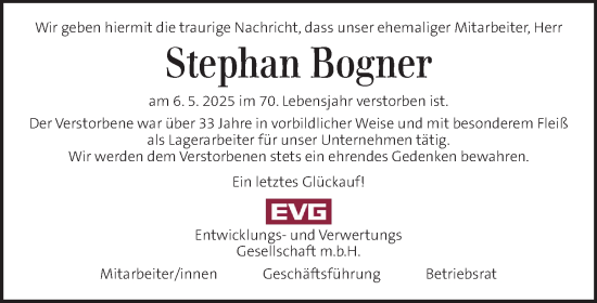 Traueranzeige von Stephan Bogner von Kleine Zeitung