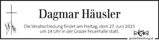 Traueranzeige von Dagmar Häusler von Kleine Zeitung