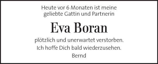 Traueranzeige von Eva Boran von Kleine Zeitung