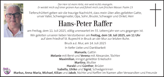 Traueranzeige von Hans-Peter Raffer von Kleine Zeitung