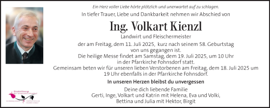 Traueranzeige von Volkart Kienzl von Kleine Zeitung