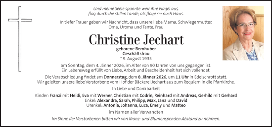Traueranzeige von Christine Jechart von Kleine Zeitung