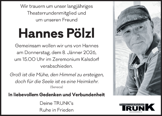 Traueranzeige von Hannes Pölzl von Kleine Zeitung