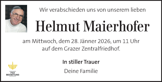 Traueranzeige von Helmut Maierhofer von Kleine Zeitung