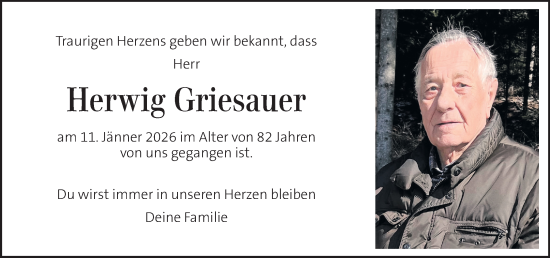 Traueranzeige von Herwig Griesauer von Kleine Zeitung