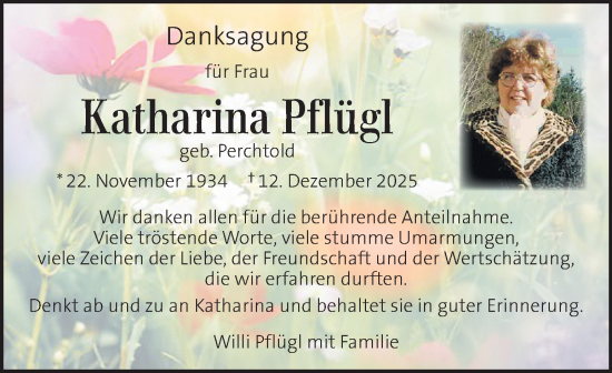 Traueranzeige von Katharina Pflügl von Kleine Zeitung