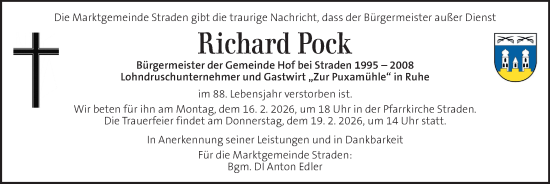 Traueranzeige von Richard Pock von Kleine Zeitung